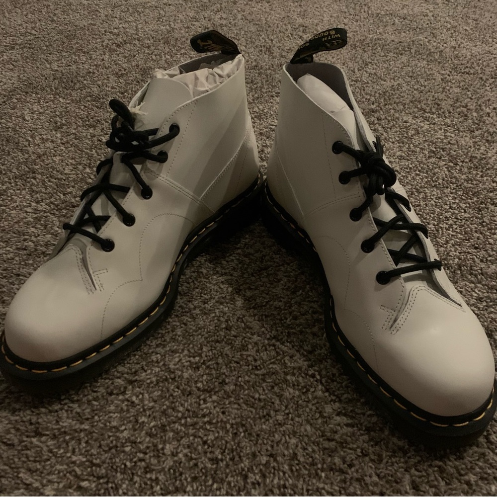 NWT Dr. Martens White Church Smooth Leather Monkey Boots - Picture 7 of 8